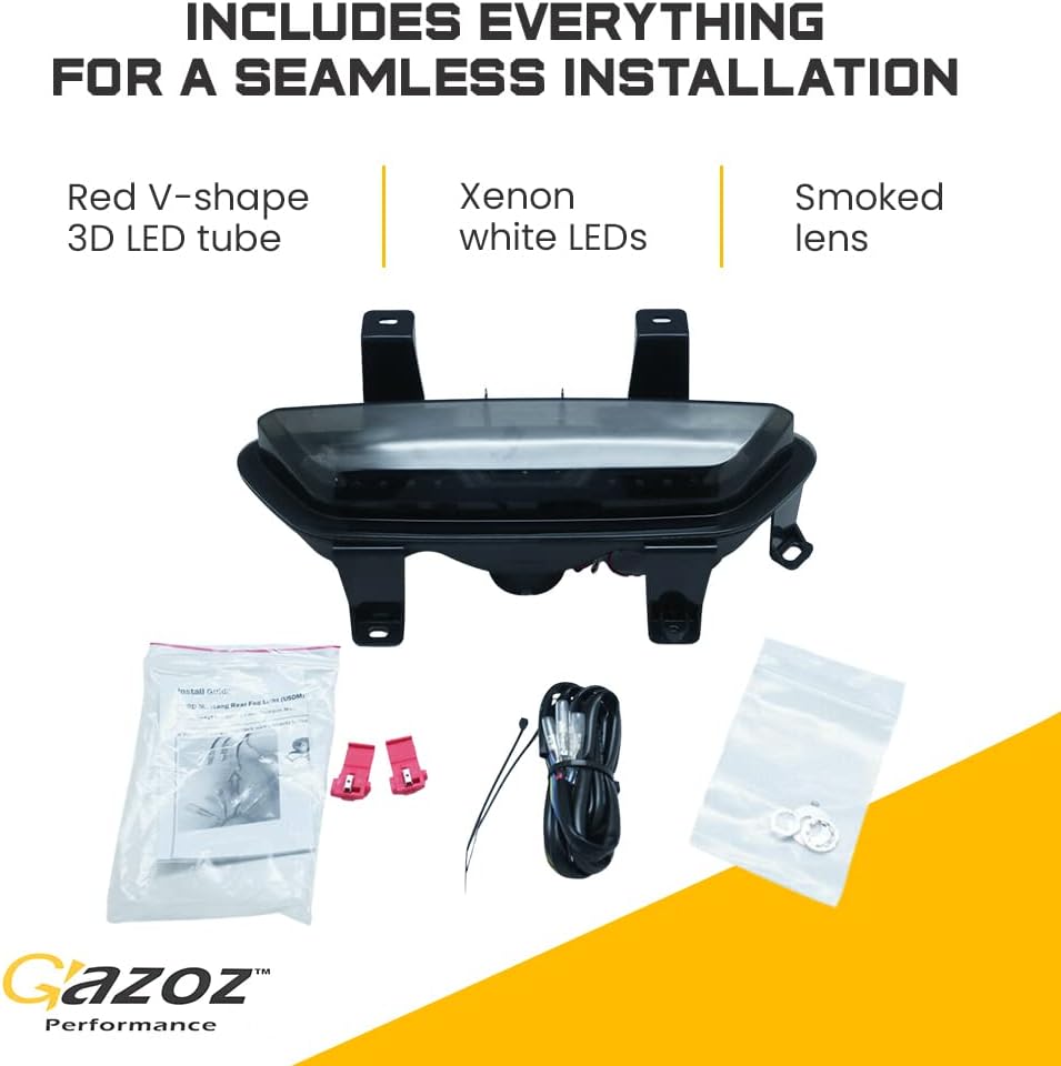 Gazoz Performance Smoked F1 LED Rear 4th Brake Light Fog lamp Reverse For 2015-2017