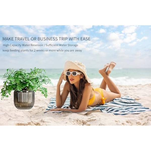 Josteve 6.5 Inch 2 Pcs Self Watering Hanging Planter Indoor Plant Pots with Drainage Holes, Outdoor Hanging Planters Flower Pot Basket, Visible Water Level, Plant Hanger Home Decor, Gardening