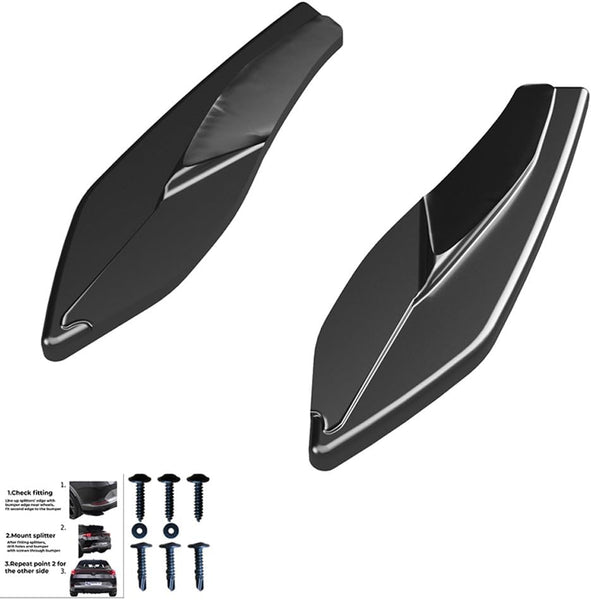 Oneway Rear Side Diffusors compatible with Audi A3 8Y Sportback S3/S-Line 2020-2024 - Gloss black