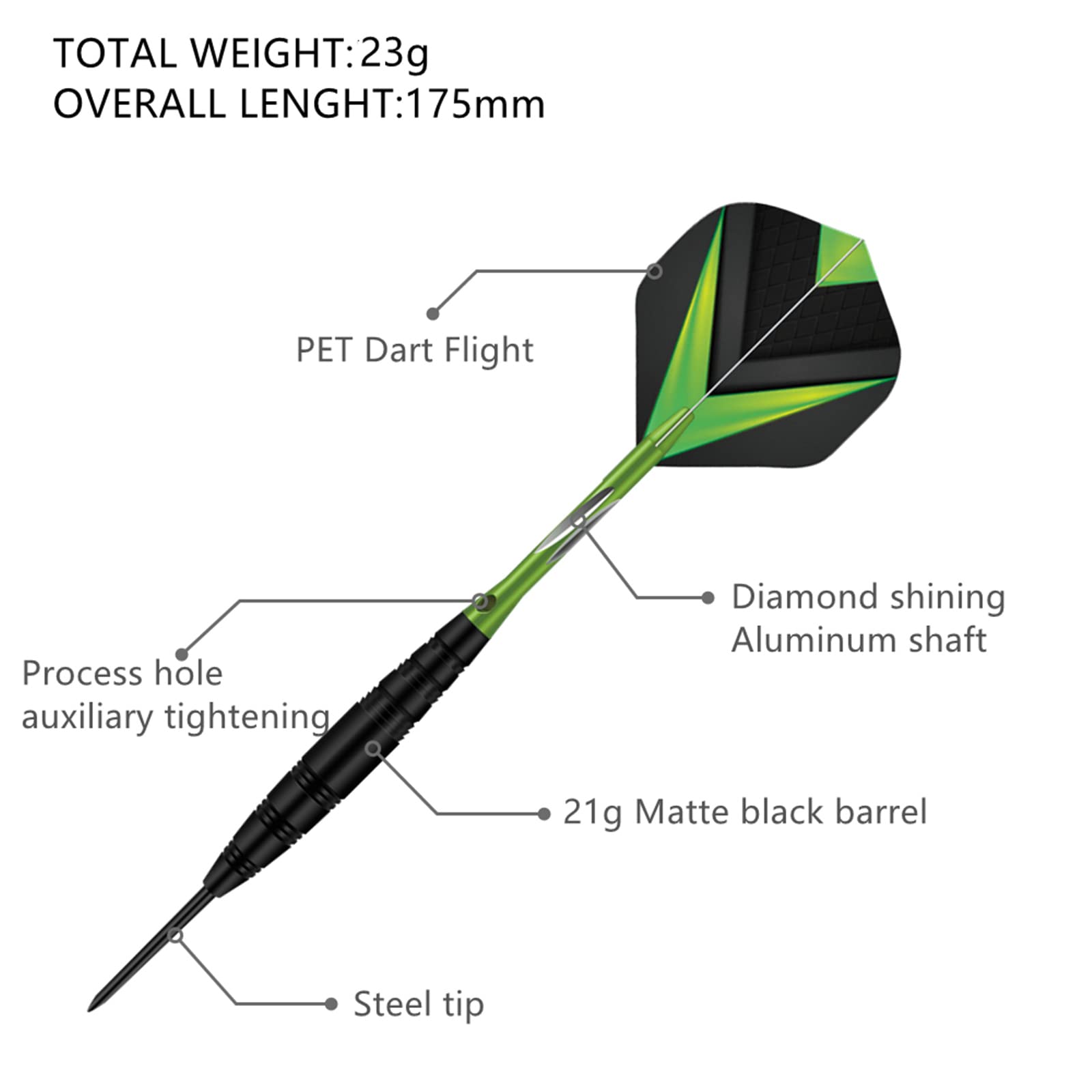 Steel Tip Darts Set,3 Pack Professional Dart with Aluminum Shafts and Darts Case