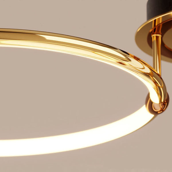 EIDEARAY LED Ceiling LightModern Nest Design Ceiling Lamp Dimmable with Remote Control Lamp Golden Ring Ceiling Lighting Apply Living Room Kitchen