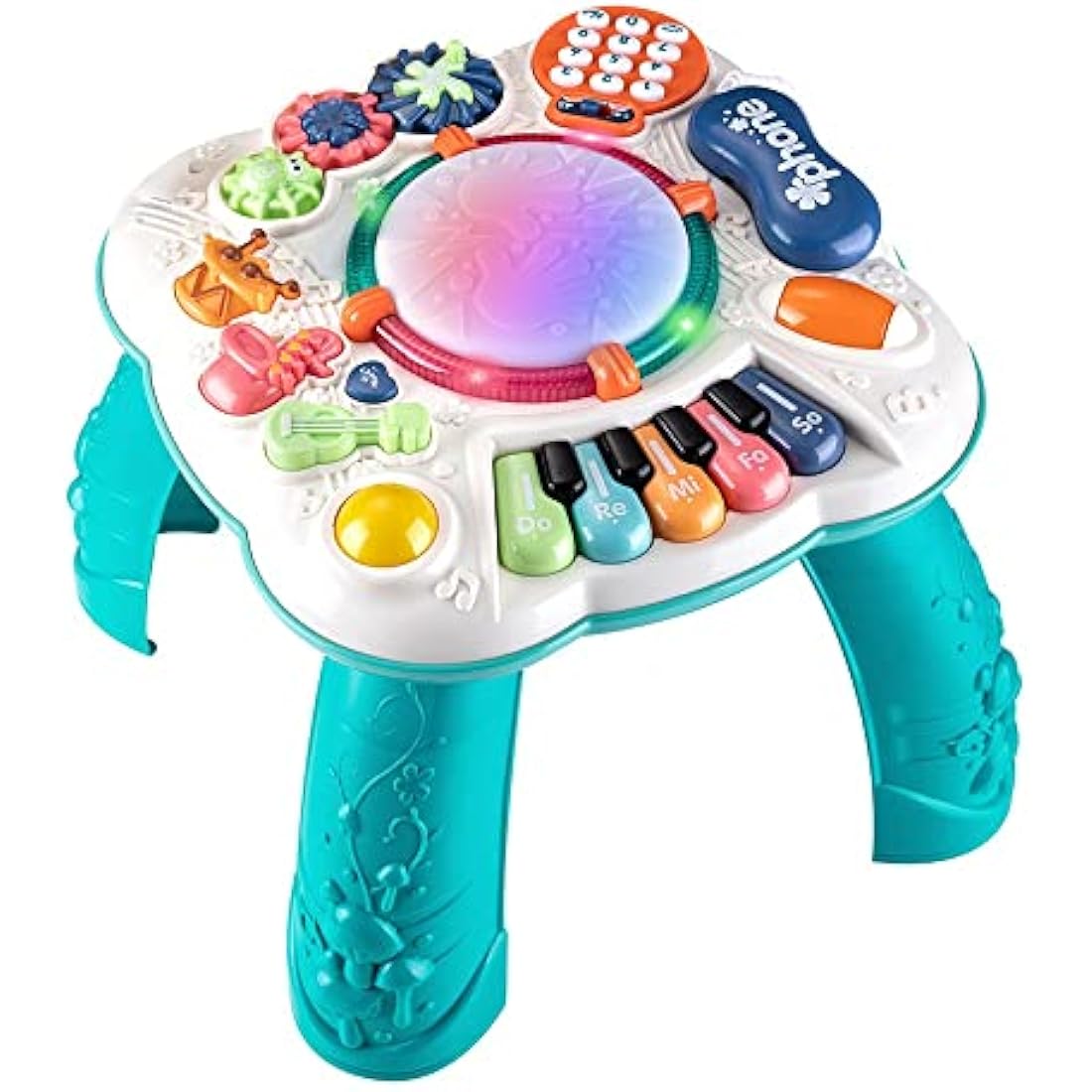 Cemirk Baby Activity Table, Baby Musical Toys 6-12 Months, Activity Center for 1 2 3 Years Old (Size:30 * 30 * 30cm)