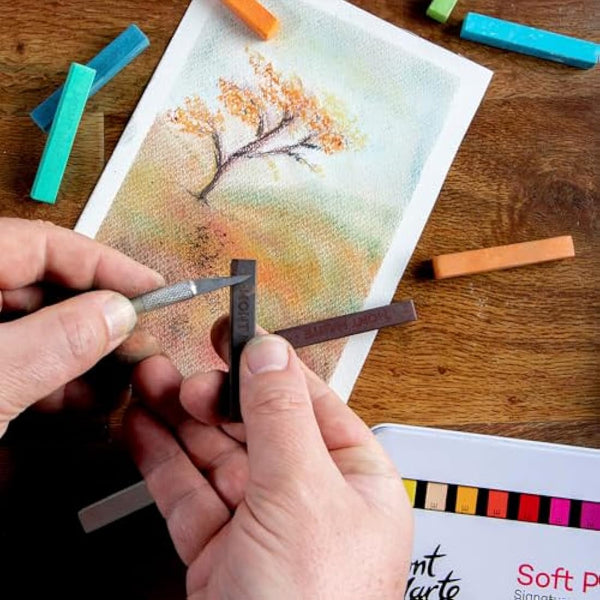 MONT MARTE Soft Pastels Signature 72pc, Set of 72 Assorted Coloured Pastel Sticks, Vibrant and Blendable, Ideal for Art, Craft, Drawing, Sketching