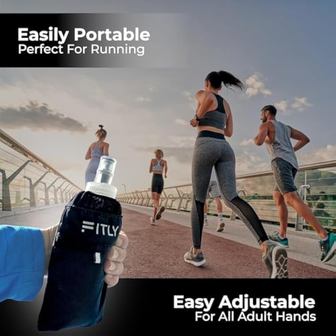 FITLY Soft Water Bottle | Shrink As You Drink Soft Flask for Hydration Pack | Folding Water Bottle Ideal for Running, Hiking, Cycling, Climbing & Rigorous Activity