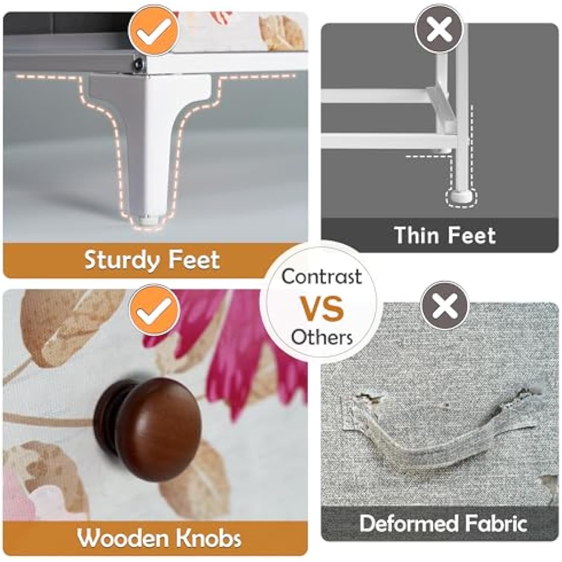 LYNCOHOME Chest of Drawers, Pink Bedroom Furniture with 9 Fabric Drawers, Storage Unit with Metal Frame and Wooden Top for Bedroom Living room, Nursery, Closet