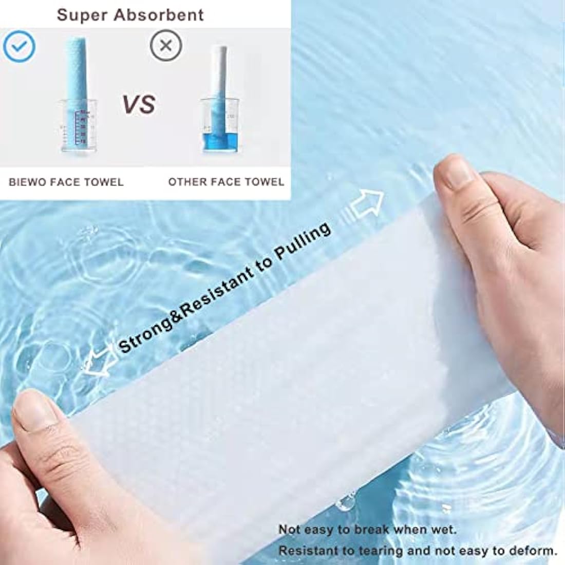 Disposable Face Towel, Cotton Tissue Soft Dry Wipes for Women, Simple Cleaning Facial Tissues Dry Wet Dual Portable Use for Sensitive Skin & Baby & Makeup Remover & Personal Care