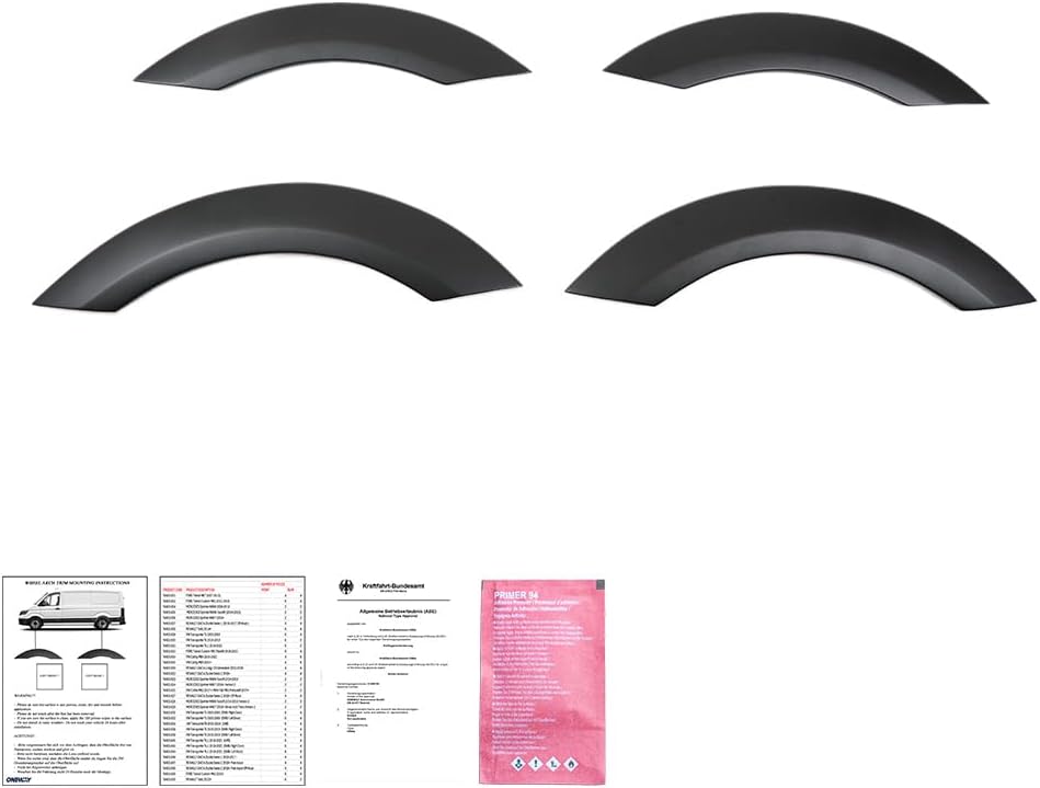 Oneway Set Wheel Arch Trims compatible with Mercedes Sprinter W906 2006-2013 - Matt black