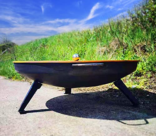 K?hko Design Lid with Ball Handle with Rust Patina Colour for all Fire Bowl ? 80.5 cm