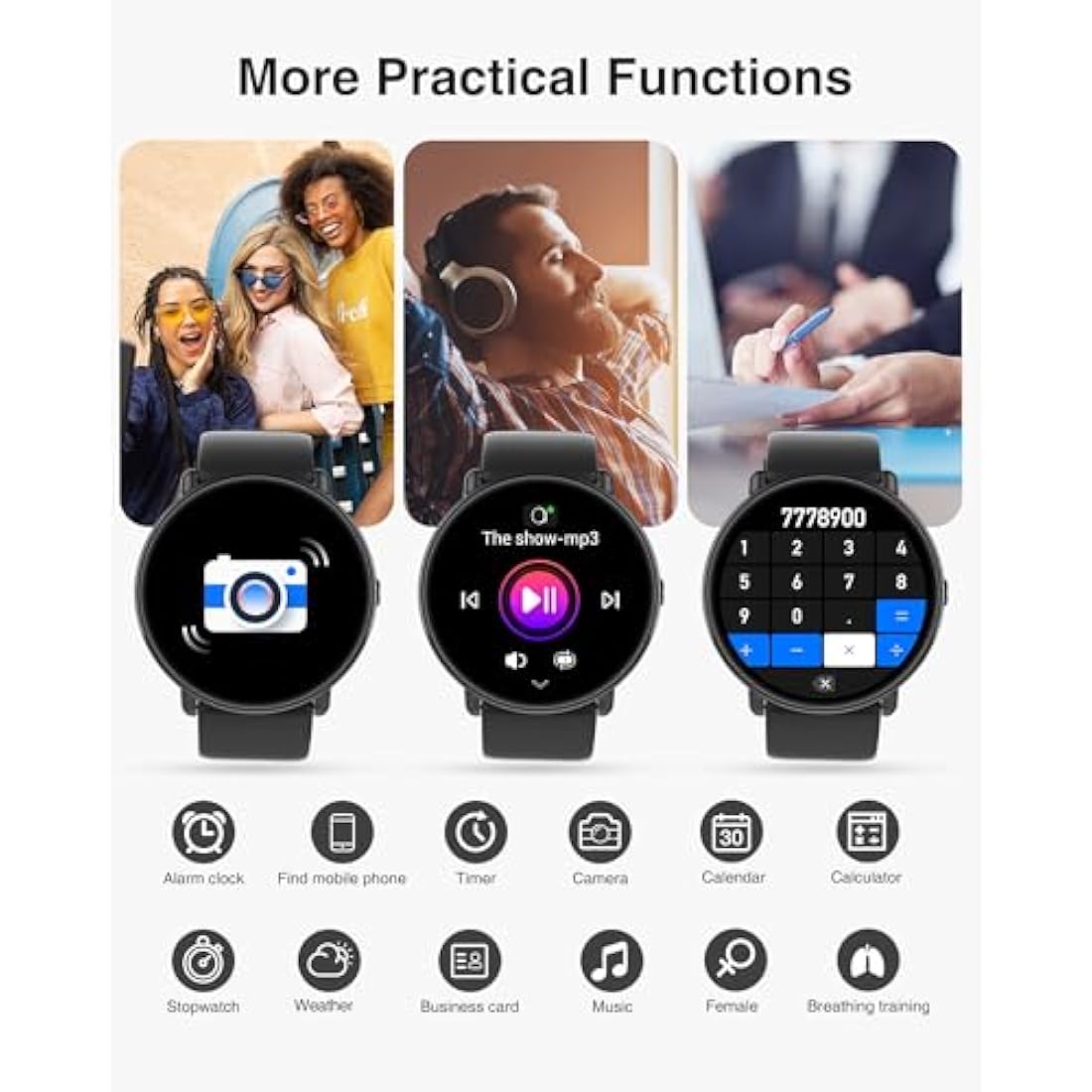 Gerpeng Smart Watch for Men - 1.43” AMOLED Display, Smartwatch with Call Function, 111+ Sports, IP68 Waterproof, Fitness Watch with Heart Rate SpO2 Sleep Monitor Step Counter for Android iOS