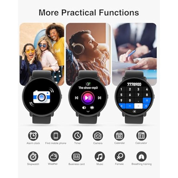 Gerpeng Smart Watch for Men - 1.43” AMOLED Display, Smartwatch with Call Function, 111+ Sports, IP68 Waterproof, Fitness Watch with Heart Rate SpO2 Sleep Monitor Step Counter for Android iOS