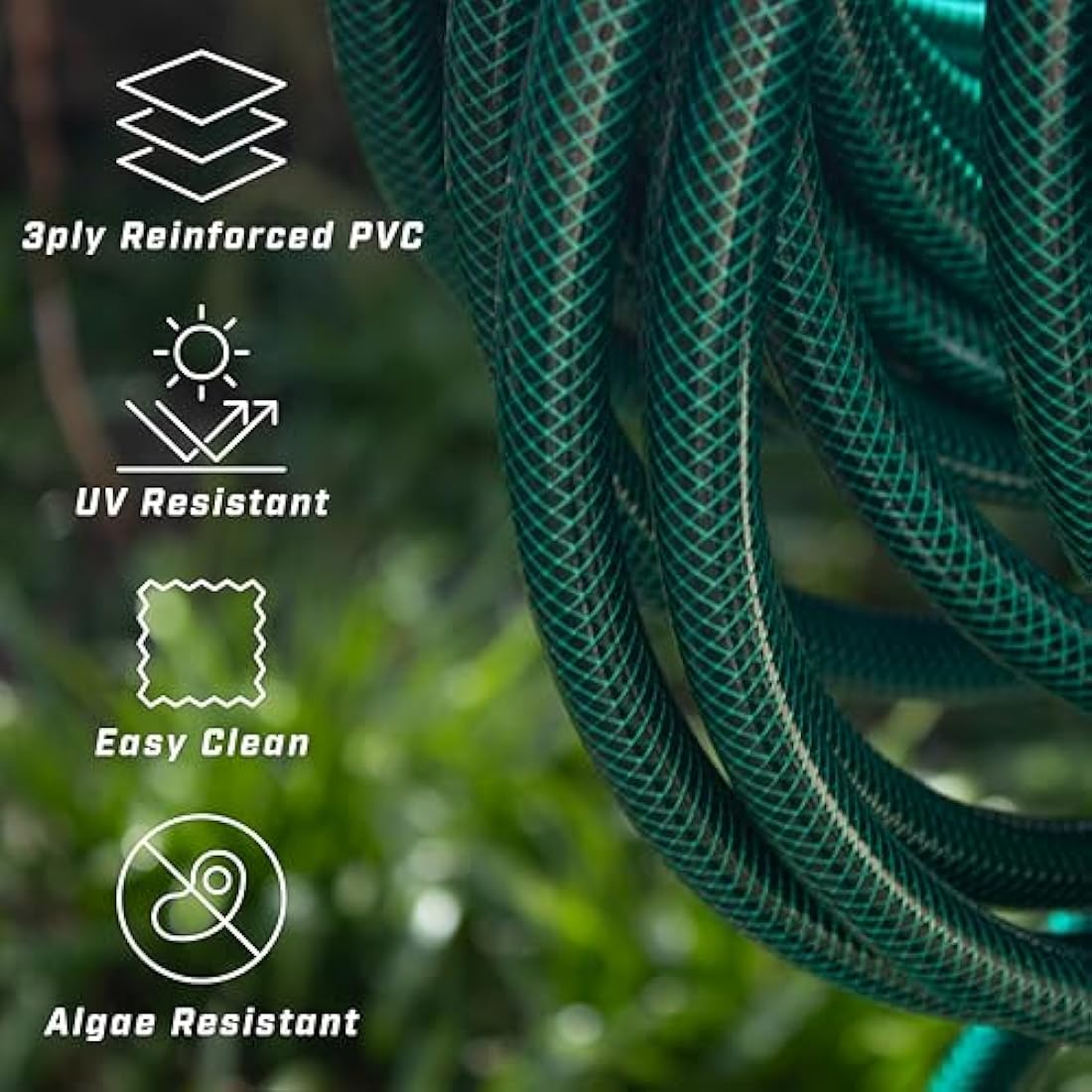 Faithfull 50M (164ft) Reinforced Hose 12.7 mm (1/2 Inch) Diameter – PVC Garden Hose Pipe