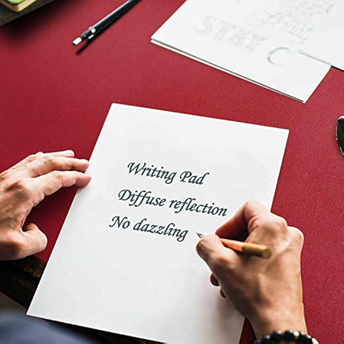 Desk Pad Large, DOBAOJIA Desk Mat, Laptop Mat, Writing Pad, Desk Blotter, Extended Mouse Mat, Large Mouse Pad for Office/Home, PU Leather Waterproof +Suede Non-Slip 27.5" X 13.8" (Wine Red)