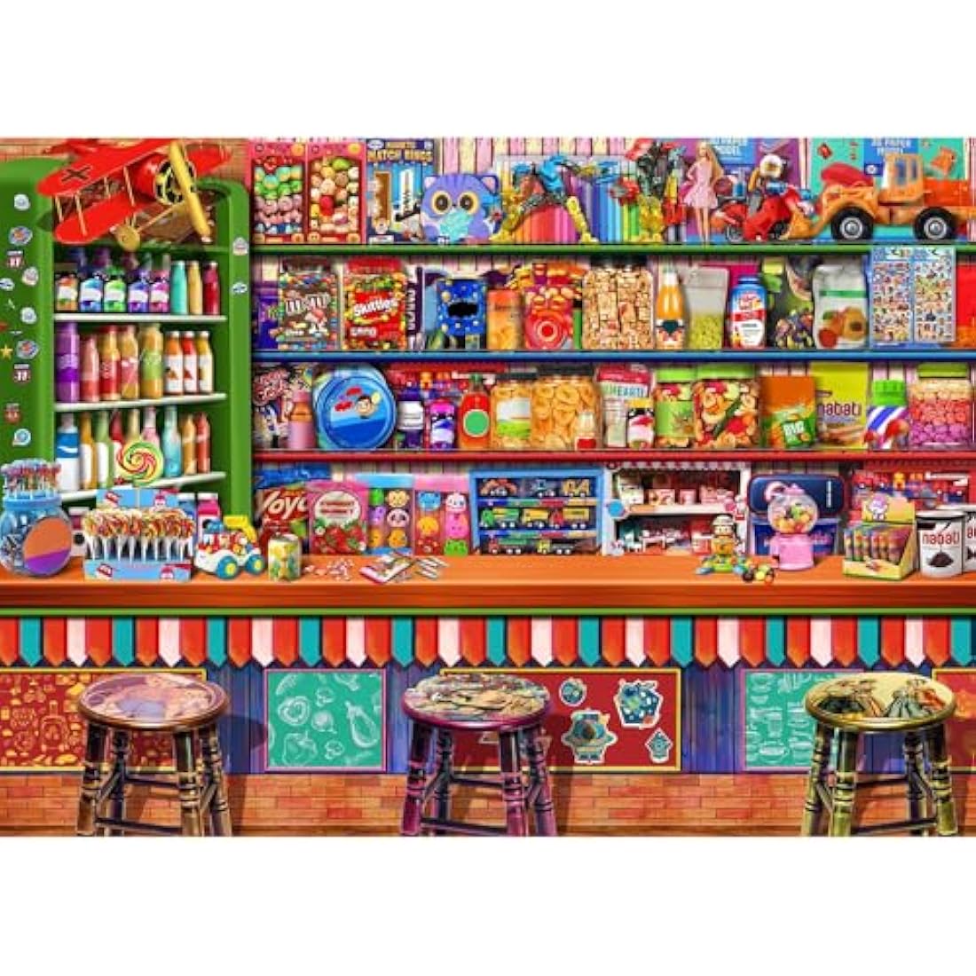 Jigsaw Puzzles 1000 Pieces for Adults -Candy Shop Puzzle-1000 Piece Puzzle Educational Games Home Decoration