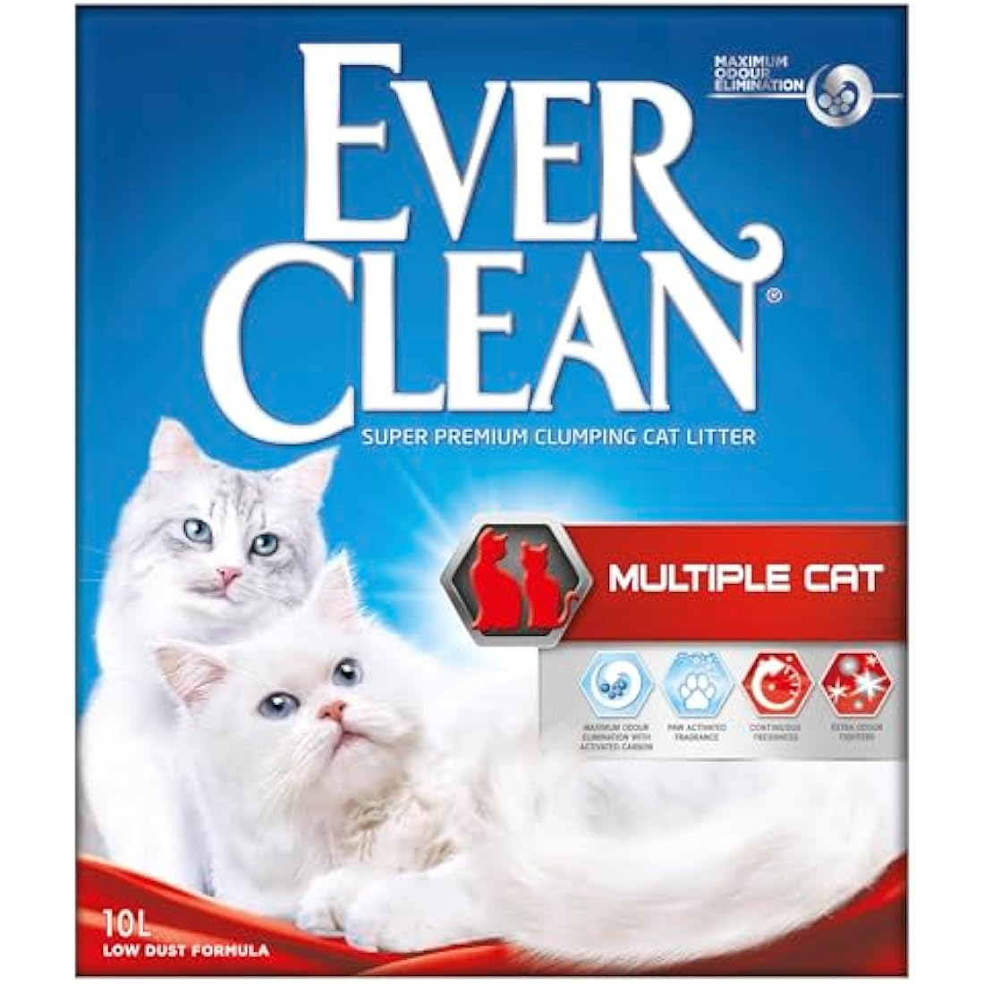 Ever Clean Clumping Cat Litter, Multiple Cat, Scented for long-lasting freshness, Unbeatable Clumping Strength, 10L