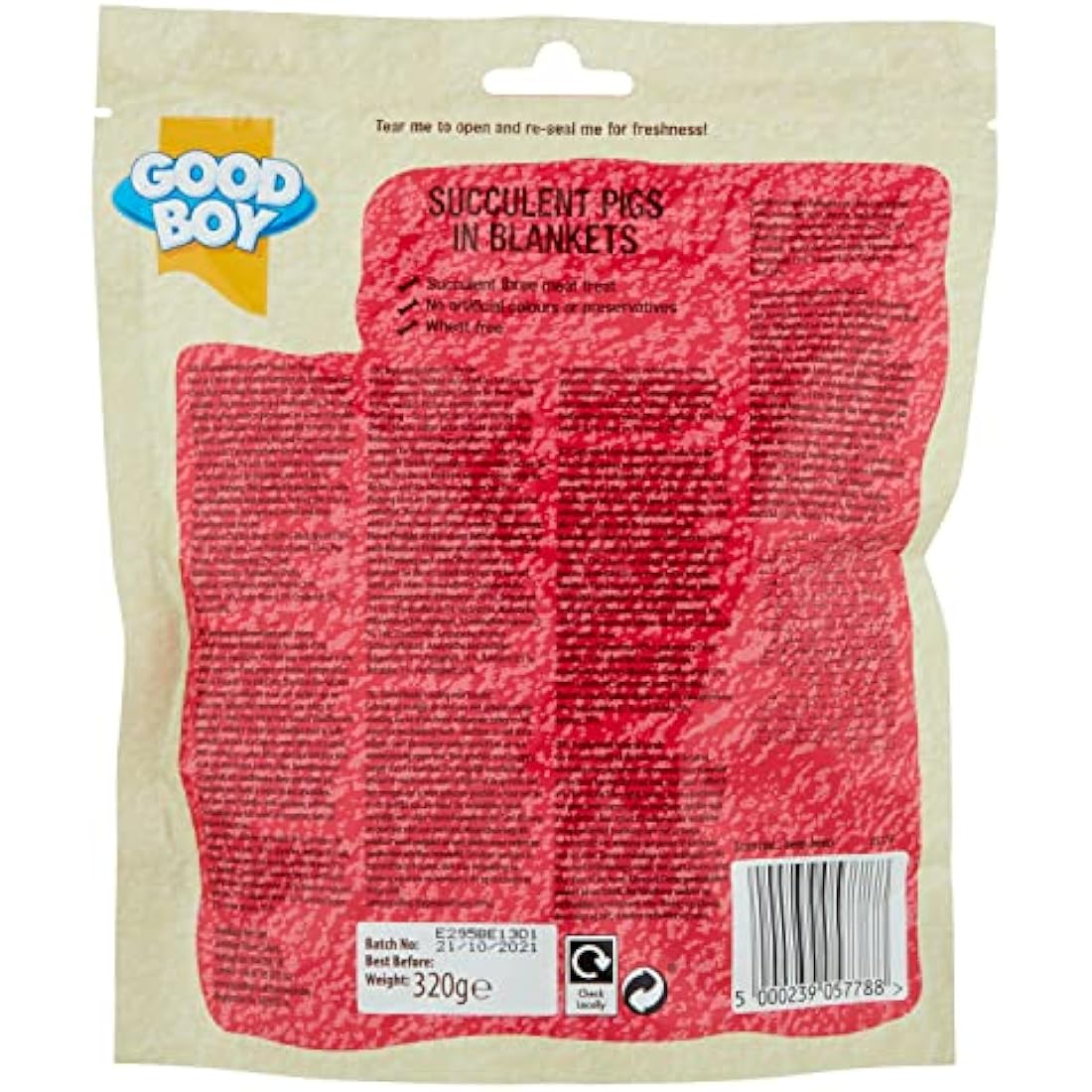 Good Boy Pigs in Blankets - Natural Dog Treats - Wheat Free Recipe - Bulk Box - 3 x 320g