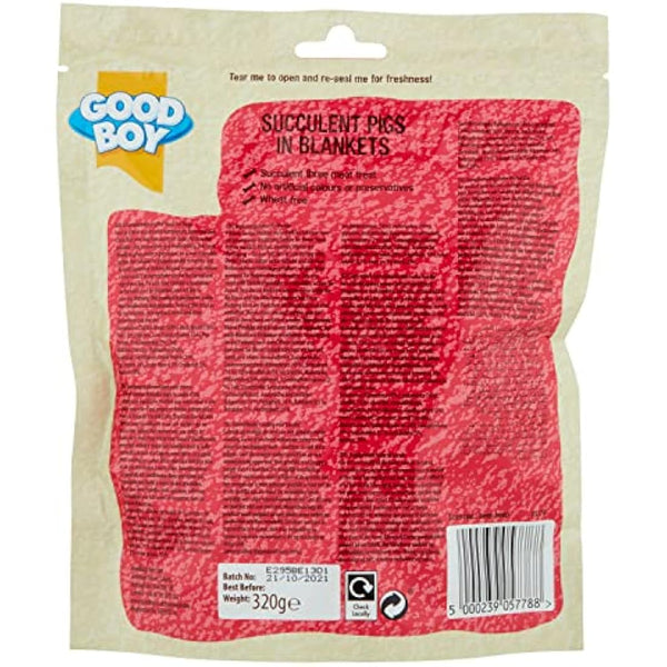 Good Boy Pigs in Blankets - Natural Dog Treats - Wheat Free Recipe - Bulk Box - 3 x 320g
