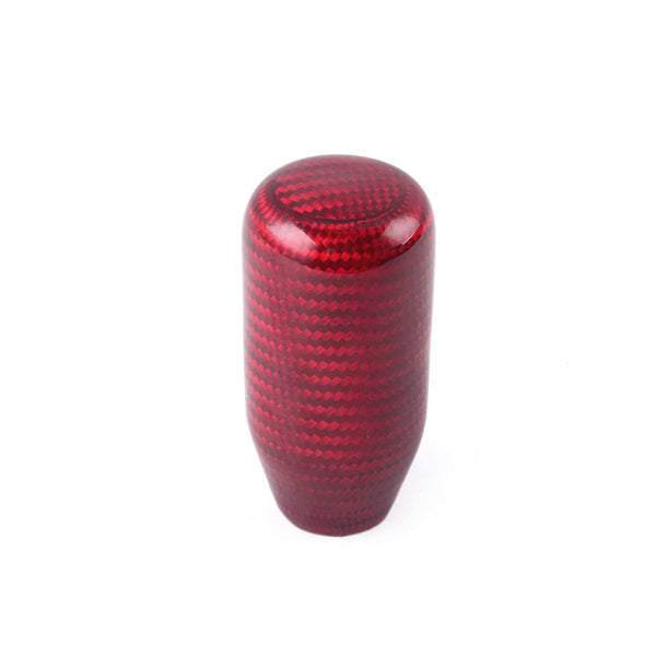 muge racing Carbon Fiber Shift Knob Gear Shifter Knobs with 3 Adapter Most Car Decorations Classic,Red-Long