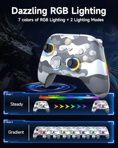 EasySMX X15 Wireless PC Controller with Hall Triggers, Hall Joysticks, Enhanced Bluetooth Game Controller,No Drift No Deadzone effect, Compatible with Windows PC, Android, Steam and Switch