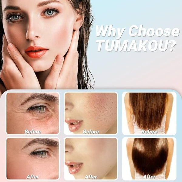 High Frequency Wand - TUMAKOU 6 IN1 Portable Neon High Frequency Facial Skin Tightening Wand Machine - Orange Light Therapy Electrode Face Device for Acne,Wrinkle,Hair - with Different 6 Glass Tubes