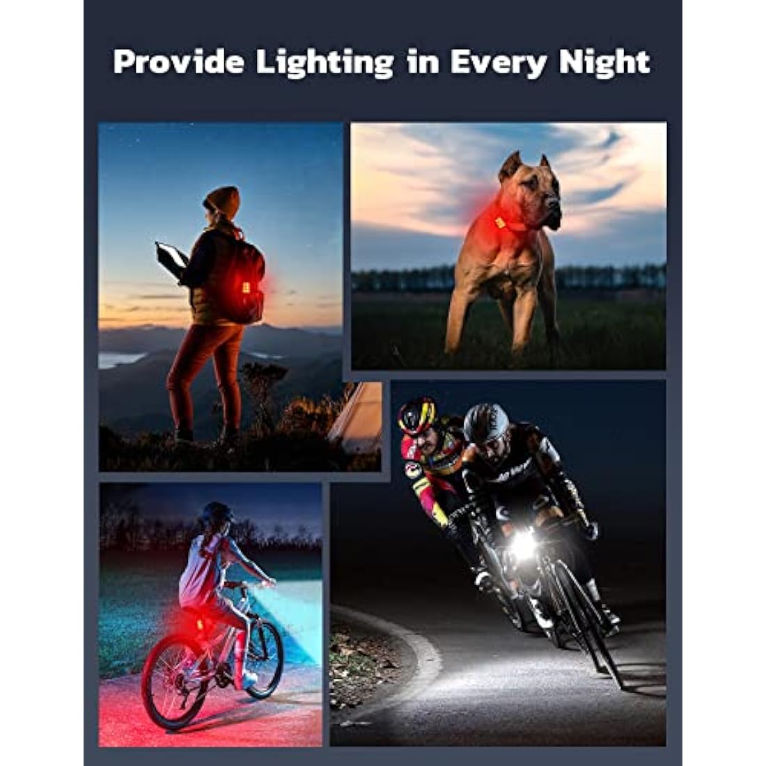 Glangeh Bike Lights Ultra Slim, Rechargeable Bicycle Lights Front and Rear, 4+6 Modes Bike Light, Waterproof IP65 Cycle Lights for Road Safety, 1.5 Hrs Fast Charging Bike Light Cycling Headlights Set