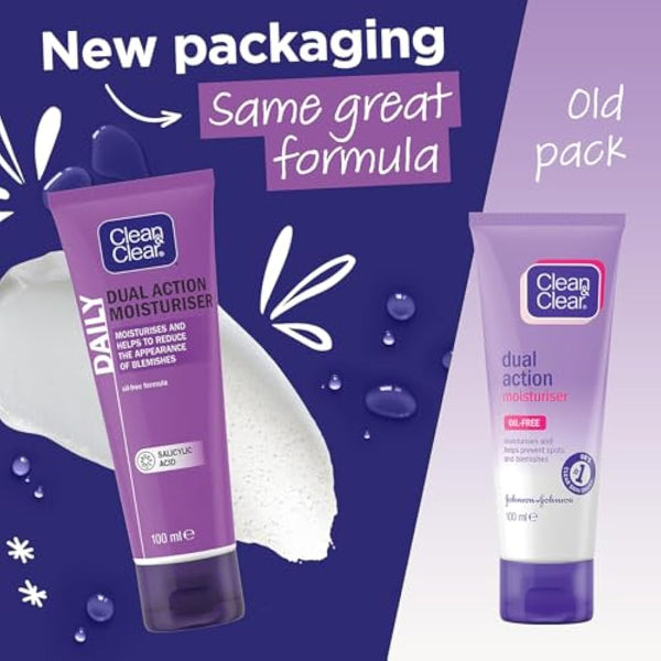 Clean & Clear Dual Action Moisturiser, 100ml