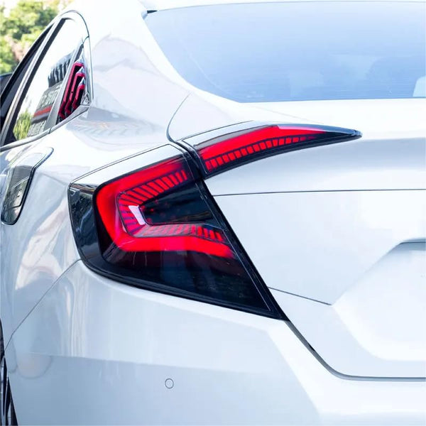 Archaic LED Rear Lights Compatible with 10th Honda Civic Type R Hatchback FK7 FK8 2016-2020, with Sequential Turn Signal, Animation DRL, Pair