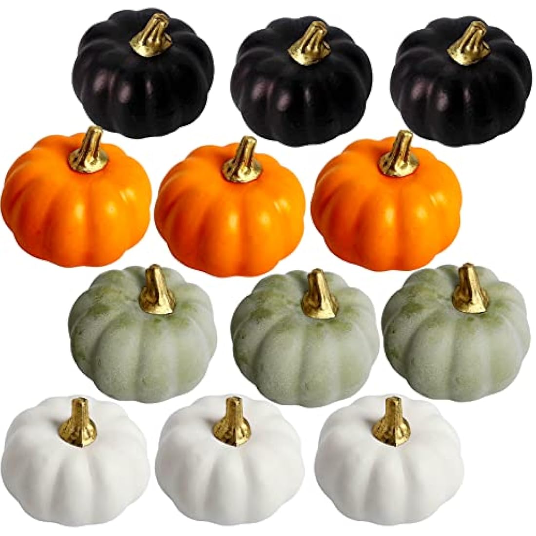 12Pcs Color Artificial Pumpkins Bulk Autumn Decoration Set,Thanksgiving Pumpkin Decorations,Decorative Pumpkin Faux Harvest Fake Mini Foam Pumpkins for Crafts,Fall,Wedding,Home Halloween Party Decor