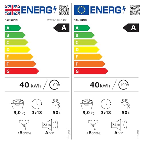 Samsung Series 6 AI Energy Washing Machine, 9kg, 1400rpm, White, WW90DG6U25LEU1