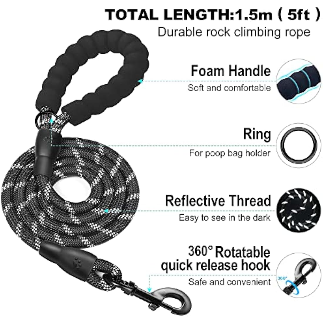 haapaw Dog Harness and Lead Set, No Pull Adjustable Reflective Step-in Puppy Harness with Thickened Padded Vest for Extra-Small/Small Medium Dogs