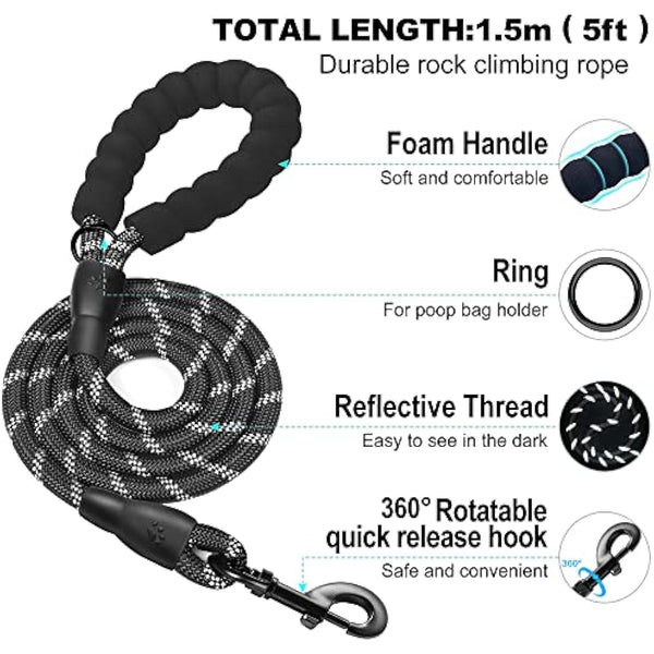 haapaw Dog Harness and Lead Set, No Pull Adjustable Reflective Step-in Puppy Harness with Thickened Padded Vest for Extra-Small/Small Medium Dogs