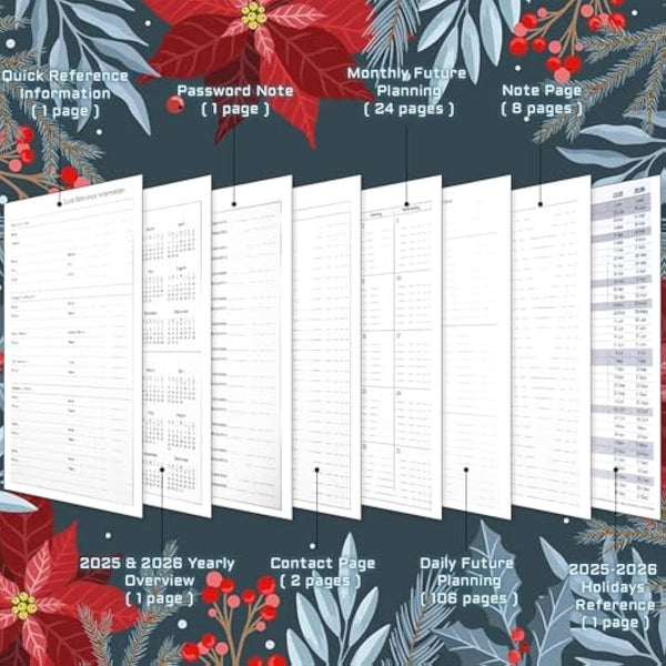 BLESWIN Monthly & Weekly Planner 2025-2026, A5 Diary 2025 Week to View with Monthly Tabs, 12 Months Monthly Planner, Planners and Organisers 2025 Month to View, A5 Diary Spiral Bound with Inner Pocket
