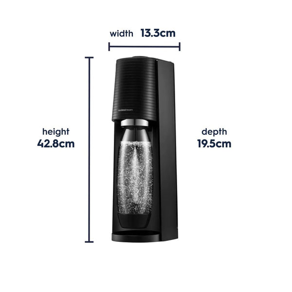 SodaStream - Terra Sparkling Water Maker, Quick Connect CO2 System, Includes 60L Gas Cylinder, BPA-Free 1L Bottle, Eco-Friendly & Reduces Plastic Waste, Black