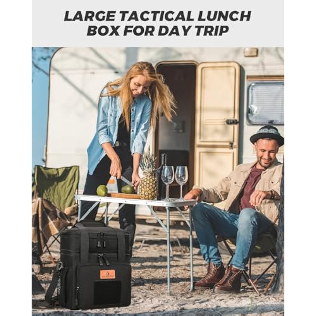 HSHRISH Large Insulated Lunch Bag for Man, Double Layer Insulated Large Cooler Bag for Men Adults Waterproof Leakproof Durable Lunch Bag for Work Outdoor Picnic Camping Day Trips 22L, Black