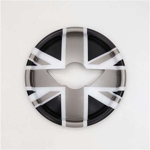ABS Plastic Steering Wheel Decoration Trim Cover Sticker Shell for Mini Cooper F54 Clubman F55 Hardtop F56 Hatchback F57 Convertible F60 Countryman 2014~2020 (Union Jack Gray)