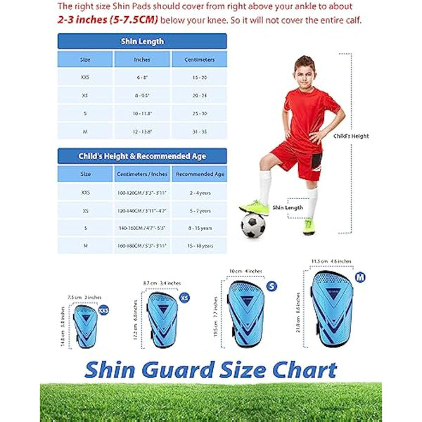 AirsFish Shin Pads Boys CE Certified Kids Football Shin Guards Breathable Non Slip Extended Adjustable Straps Lightweight Soccer Shin Pads for Boys Girls Teens Leg Calf Protective Gear