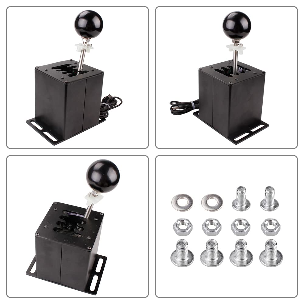 muge racing USB Simulator Shifter, Compatible with Logitech G29 G27 G25 G920 Thrustmaster T300RS/GT Steering Wheel Sequential H Gear Shifter Compatible with ATS ETS Dust WRC Sim Racing Games 7+R