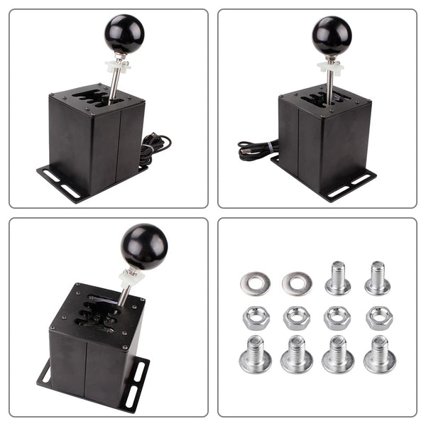 muge racing USB Simulator Shifter, Compatible with Logitech G29 G27 G25 G920 Thrustmaster T300RS/GT Steering Wheel Sequential H Gear Shifter Compatible with ATS ETS Dust WRC Sim Racing Games 7+R