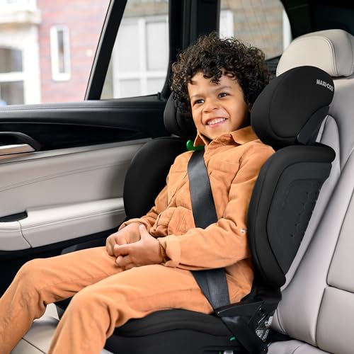 Maxi-Cosi Tanza i-Size, High Back Booster Seat, 3.5–12 years, 100–150cm, Compact Foldable Car Seat, 10 Headrest Positions, G-CELL Side Impact Protection, Padded & Elevated Kids Car Seat, Full Black