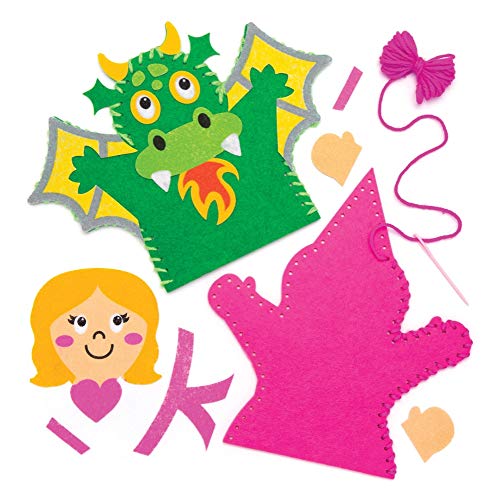 Baker Ross AW692 Fairy Tale Hand Puppet Sewing Kits (Pack of 4)