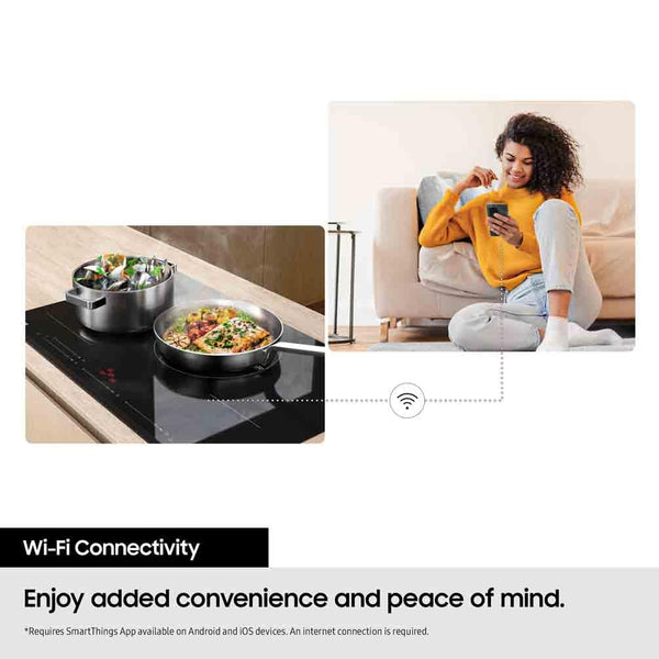 Samsung Slim Fit Induction Hob NZ64B4015FKU1 with Oval Ring and Remote Monitoring, Black