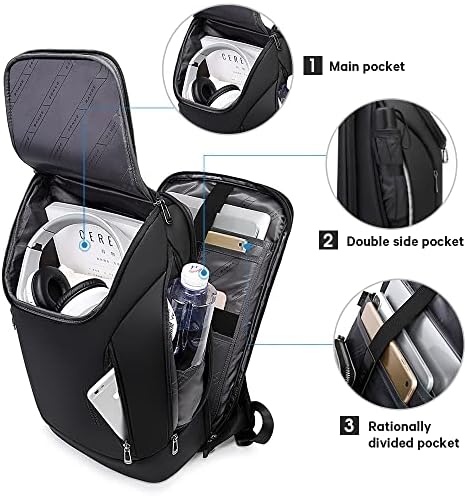 BANGE Business Smart Backpack Waterproof fit 15.6 Inch Laptop Backpack with USB Charging Port,Travel Durable Backpack