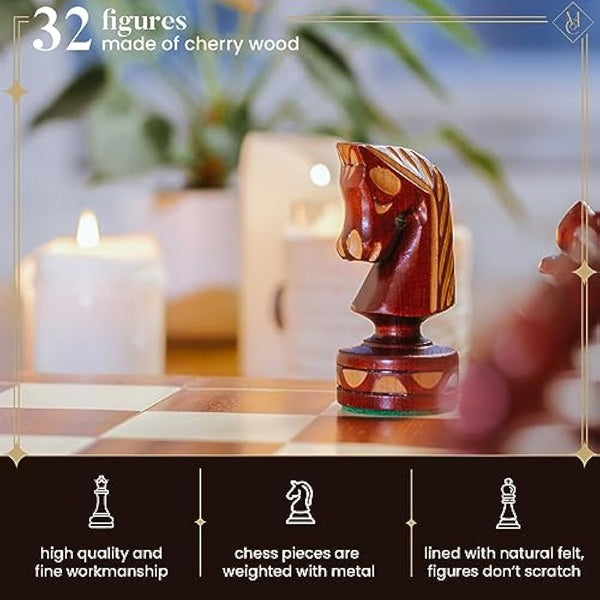 Master of Chess Wooden Chess Set with Pieces “BYZANTIUM” 59 cm / 23 in - Handcrafted Large Portable Chess Board Game for Adults and Kids - Solid Construction