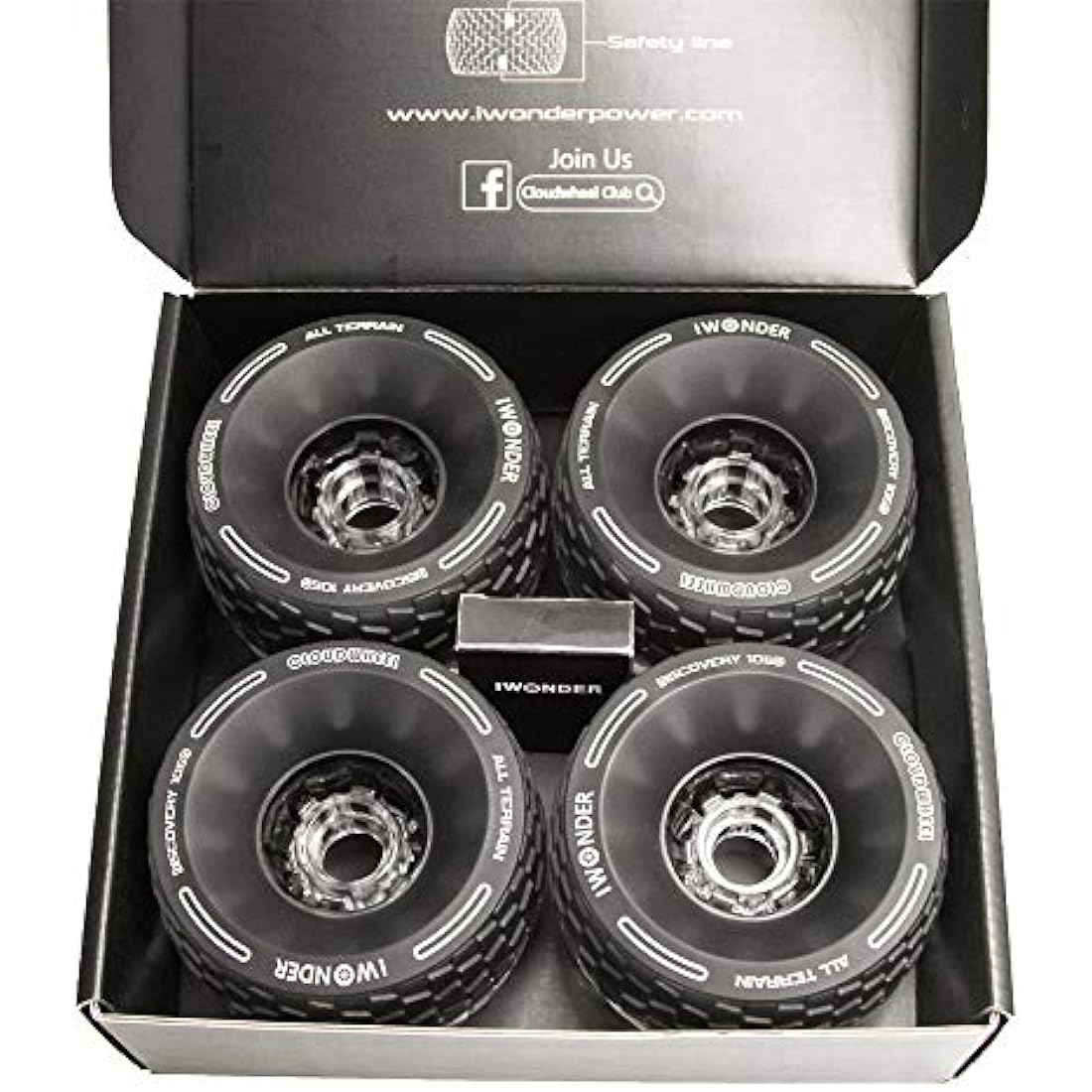 IWONDER Cloud Wheel 105mm Discovery Electric Skateboard Wheels Patented Damping Foam Core All Terrain Off Road 78A Translucent Urethane Longboard Wheels（Not Applicable to Hub Motor