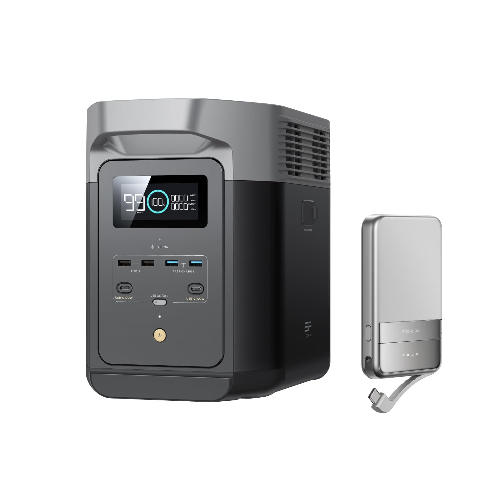 EcoFlow DELTA 2 Portable Power Station with 1-3kWh Expandable Capacity, LFP Battery, Fast Charging, Use as a Solar Generator for Home Backup Power, Camping & RVs