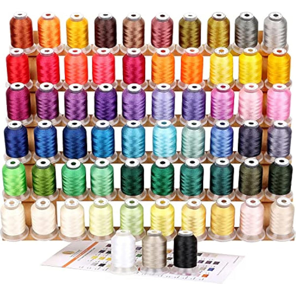 New brothread 63 Brother Colours Polyester Machine Embroidery Thread Kit 500M (550Y) Each Spool for Brother Babylock Janome Singer Pfaff Husqvarna Bernina Embroidery and Sewing Machines