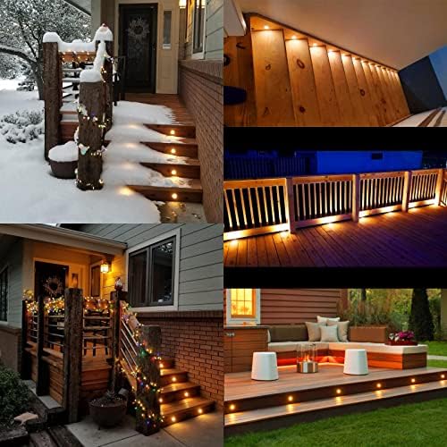 INDARUN Warm White Led Decking Lights Waterproof IP67 0.6W Ø31MM - Lighting for Terrace/Patio/Path/Wall/Garden/Decoration, 30 Packs