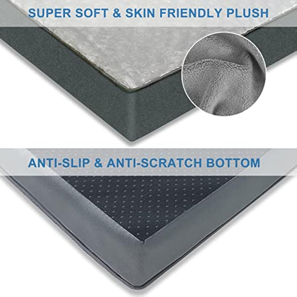 Gzvxuny Orthopedic Dog Bed for Medium, Large and Extra Large Dogs, Dog Bed with Removable Waterproof Cover, Egg Foam and Non-Slip Bottom, Pet Bed Machine Washable, Grey XL(104x74x10cm)