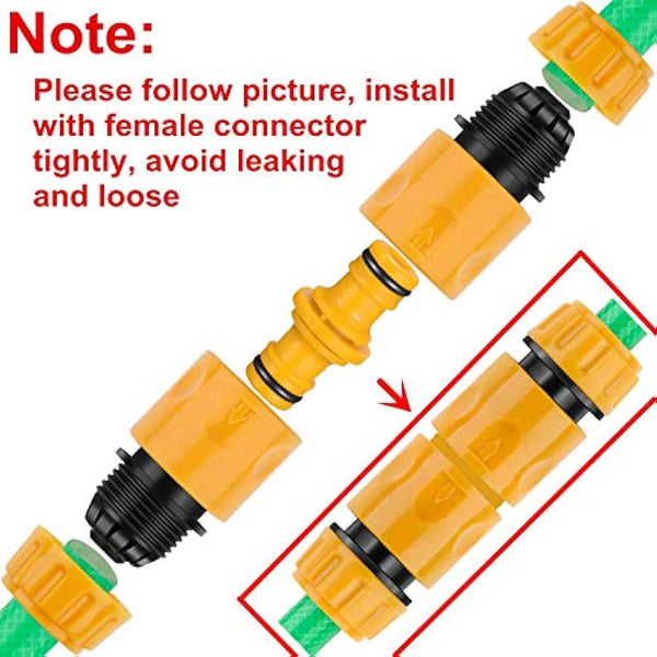 Hose Connector Garden Hose Fitting Set.1Nozzle,5 Hose End Quick Connector,1Hose Waterstop Accessory,2 Double Male Snap Connector,2 HosePipe Tap Fitting 1/2 Inch and3/4 Inch Size 2-in-1etc