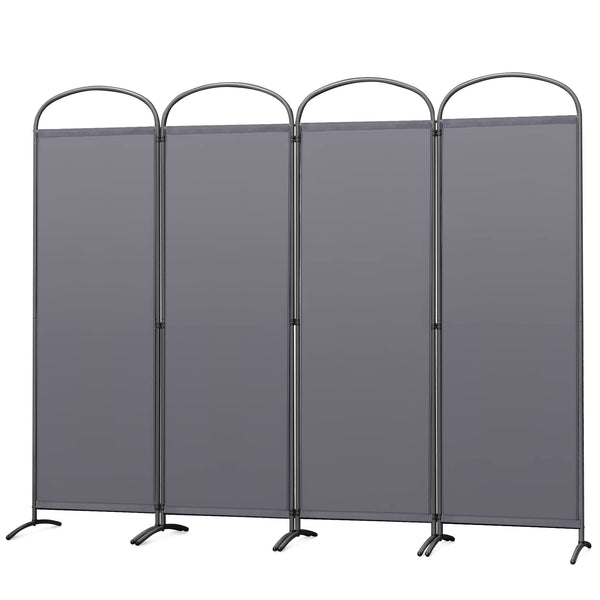Angel Living Paravent 4 Panels Room Divider Protective Screen Wall Room Partition for Offices, Balcony, Bedroom, Outdoor Garden 224 x 182 cm Grey