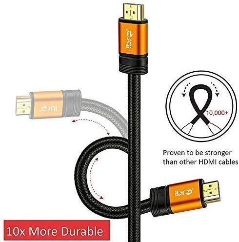IBRA 2.1 HDMI Cable 8K, 1m Ultra HD Lead High-Speed Cord 48Gbps | Supports 8K@60HZ 4K@120HZ 4320p Compatible with Fire TV 3D Support Ethernet Function 8K UHD 3D-Xbox PlayStation PS3 PS4 PC-Orange